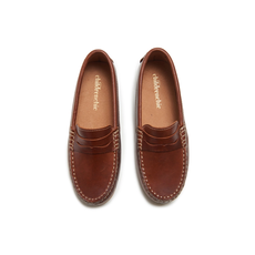 CHILDRENCHIC LEATHER PENNY LOAFERS-BROWN