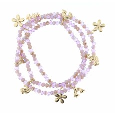 JANE MARIE Kids Set of 3, Beaded Flowers, Unicorns, Rainbows Bracelet