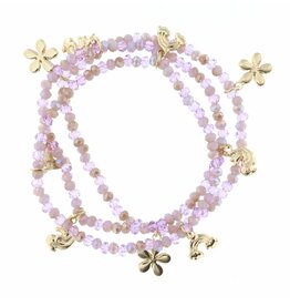JANE MARIE Kids Set of 3, Beaded Flowers, Unicorns, Rainbows Bracelet