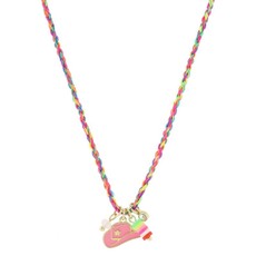JANE MARIE Kids 14" Pink Cowgirl Hat, Crystal Charms Necklace, 3" Ext.