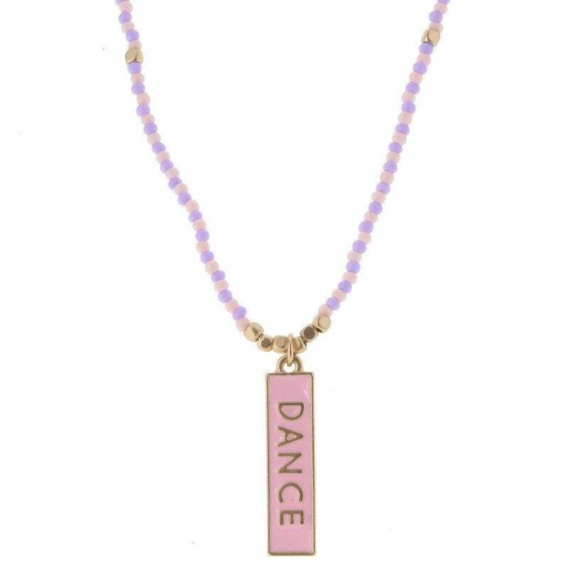 JANE MARIE Kids 14" LAVENDER/PINK DANCE NECKLACE