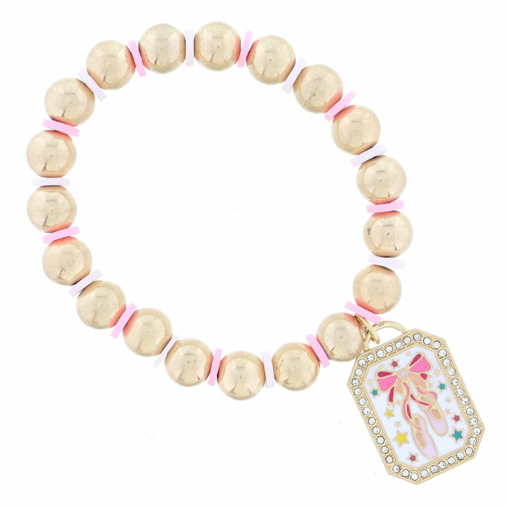 JANE MARIE Kids Multi Enamel Ballerina Slippers Bracelet