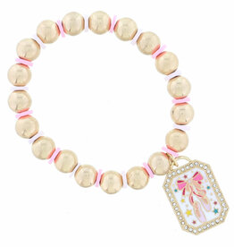 JANE MARIE Kids Multi Enamel Ballerina Slippers Bracelet