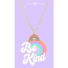 JANE MARIE Kids Pink, Orange, Blue Rainbow with Crystal Clouds Necklace