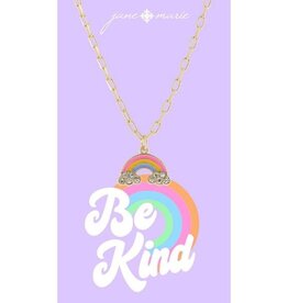 JANE MARIE Kids Pink, Orange, Blue Rainbow with Crystal Clouds Necklace