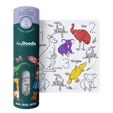 HEY DOODLE AUSSIE ANIMALS MINI COLOURING & DOODLE MAT