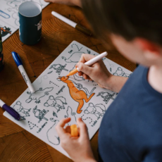 HEY DOODLE AUSSIE ANIMALS MINI COLOURING & DOODLE MAT