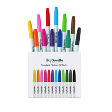 HEY DOODLE STANDARD MARKERS -12 PACK