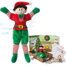 ELF MAGIC 10" MAGIC ELF PLAYSET AND BOOK - BOY ELF - BRUNETTE