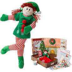 ELF MAGIC 10" MAGIC ELF PLAYSET AND BOOK - GIRL ELF - RED HAIR