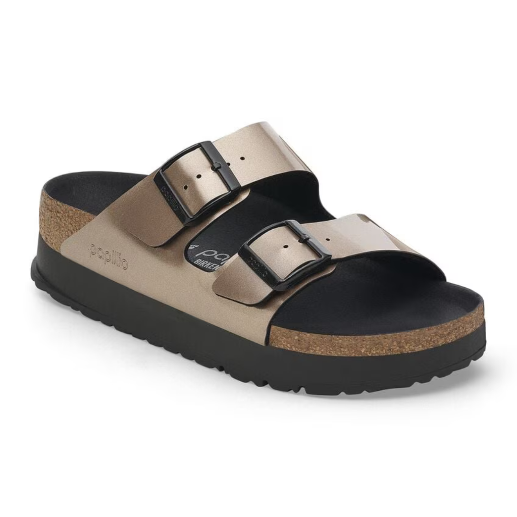 birkenstock ARIZONA FLEX PLATFORM-ELECTRIC MET. TAUPE