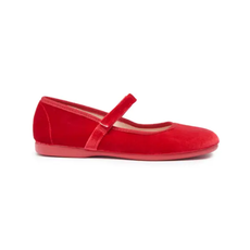 CHILDRENCHIC CLASSIC VELVET MARY JANES-RED