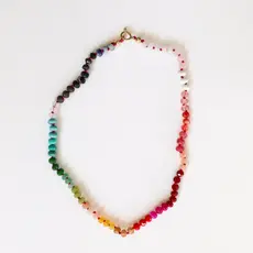 CanyonLeaf Natural Gemstone Necklace -14K Gold Filled Toggle - Paradise