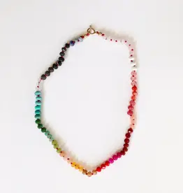 CanyonLeaf Natural Gemstone Necklace -14K Gold Filled Toggle - Paradise