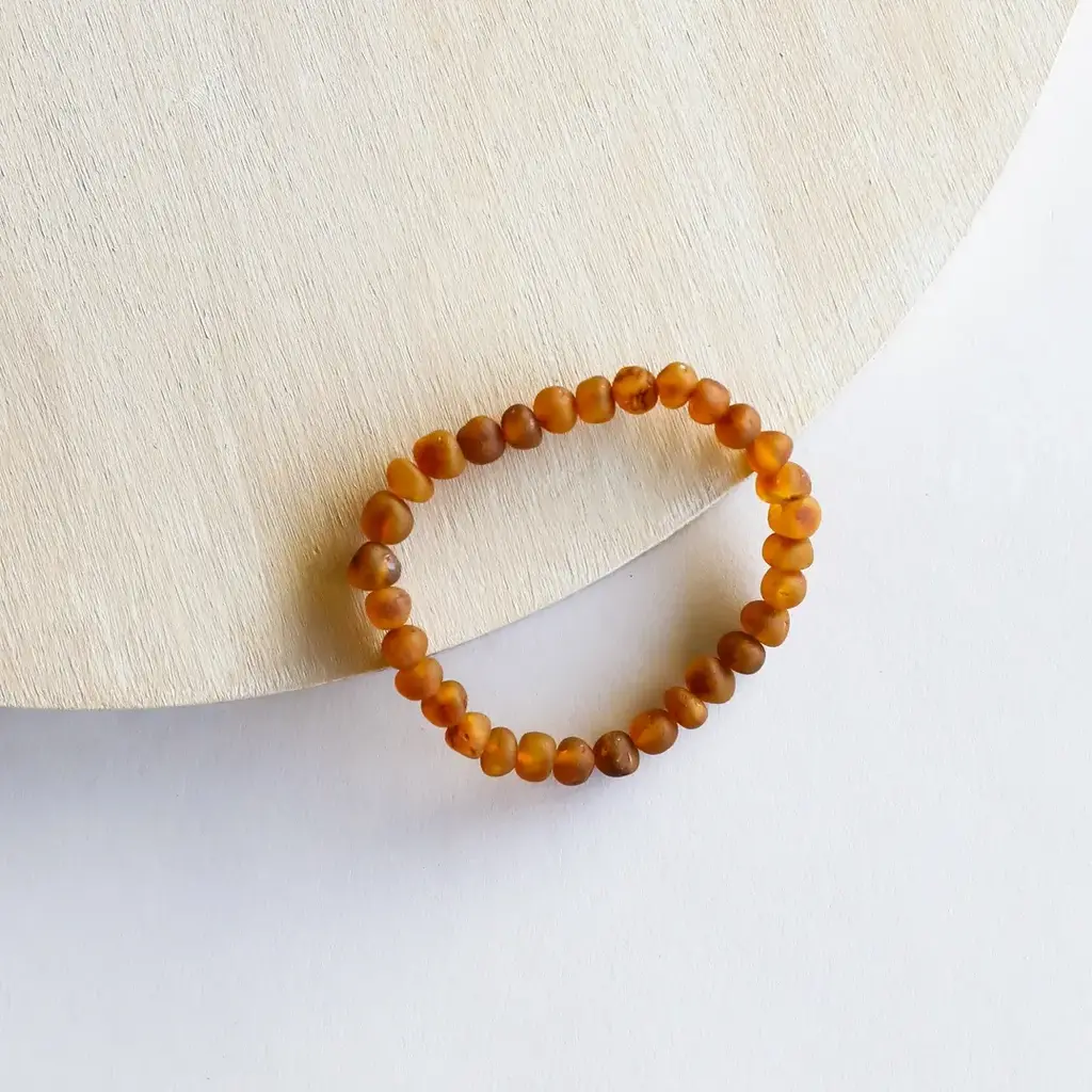 CanyonLeaf Adult: Raw Cognac Amber || Brown Beaded Bracelet