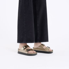 birkenstock ARIZONA FLEX PLATFORM-ELECTRIC MET. TAUPE