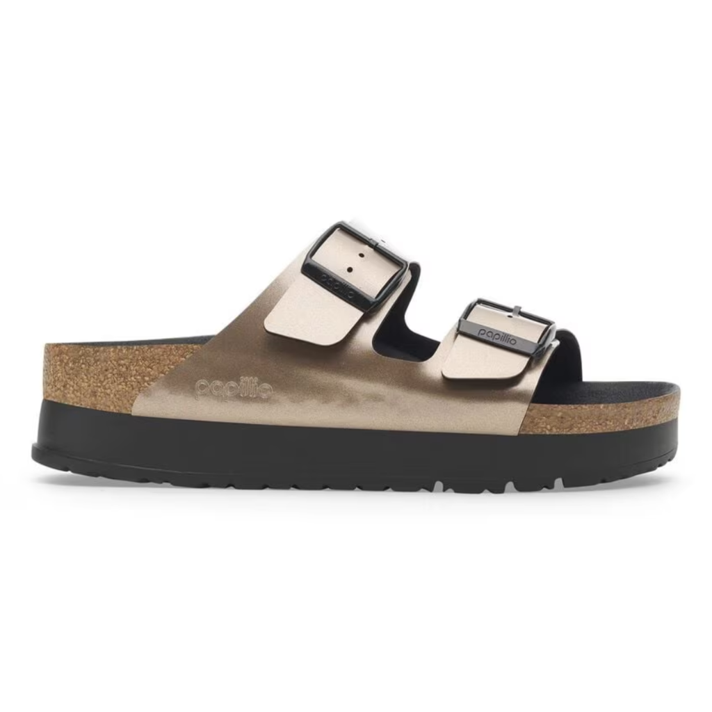 birkenstock ARIZONA FLEX PLATFORM-ELECTRIC MET. TAUPE