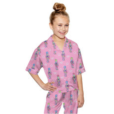 Sunshine Society Kids SS Silky PJs with Pants - Pink Nutcracker