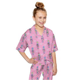 Sunshine Society Kids SS Silky PJs with Pants - Pink Nutcracker