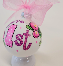 Kirsten in Color Babys' First Ornament Pink