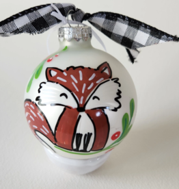 Kirsten in Color Baby Fox Hand Painted Glass Ornament