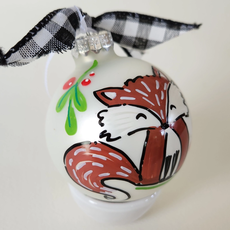 Kirsten in Color Baby Fox Hand Painted Glass Ornament