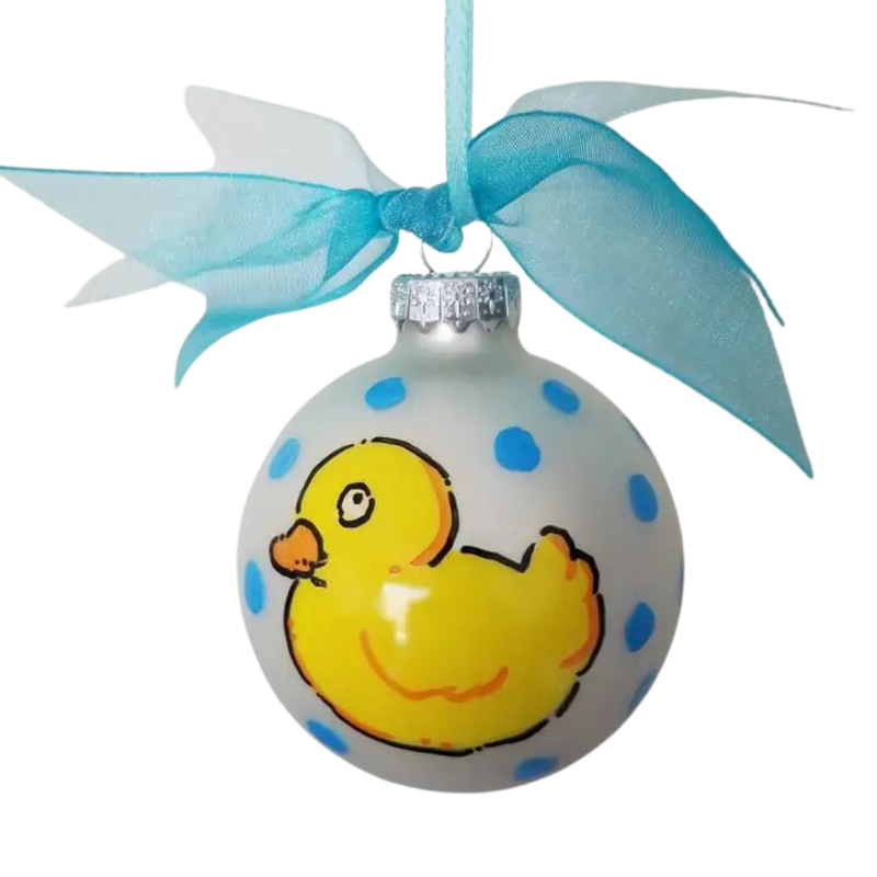 Kirsten in Color RUBBER DUCKY HAND PAINTED GLASS ORNAMONT