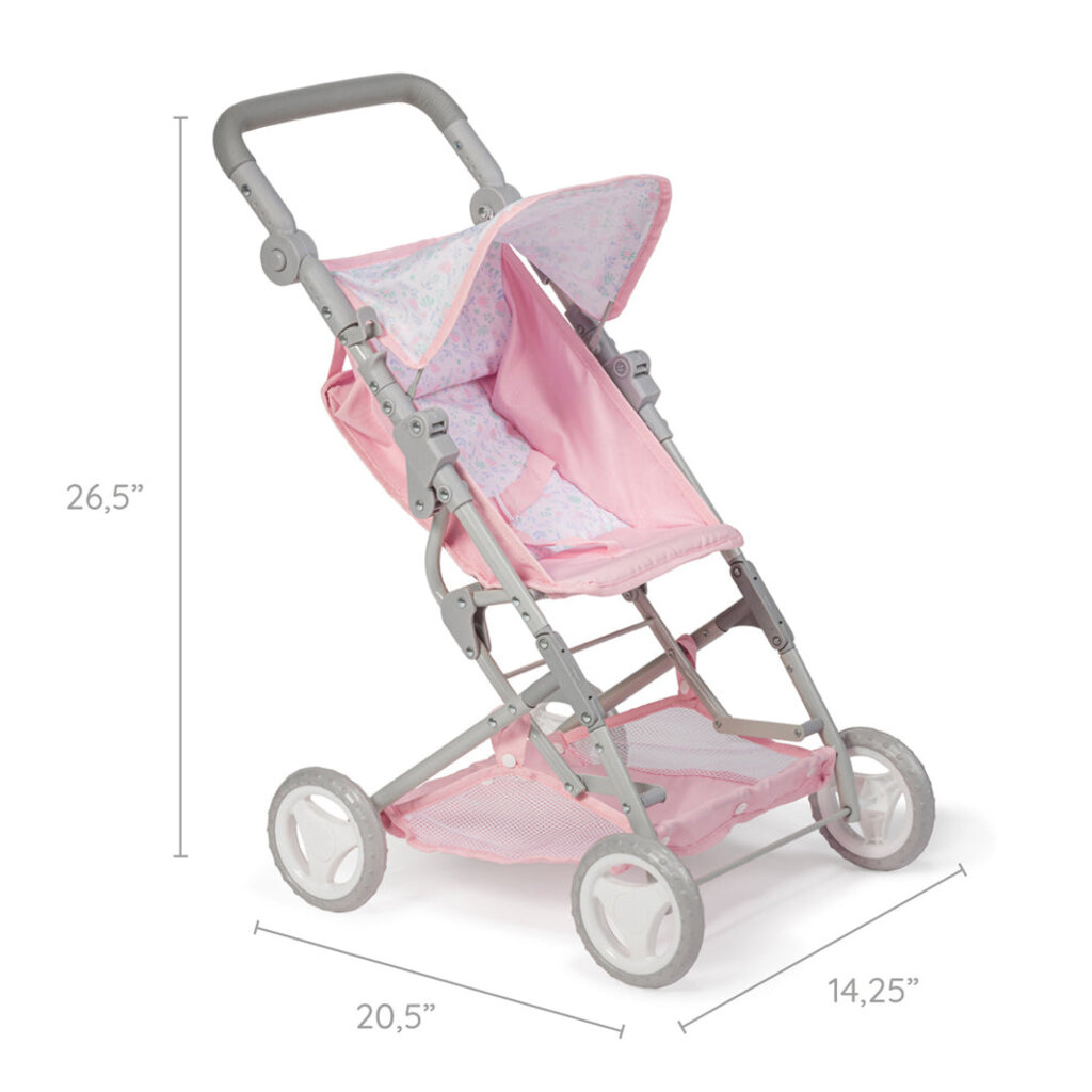 JC TOYS BERENGUER BOUTIQUE-DELUXE FOLDING STROLLER PINK