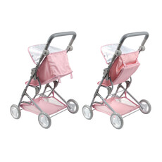 JC TOYS BERENGUER BOUTIQUE-DELUXE FOLDING STROLLER PINK