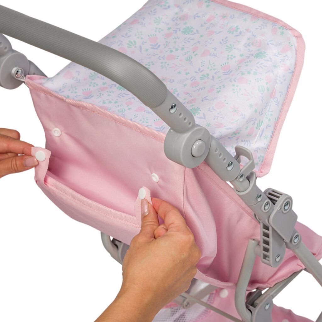 JC TOYS BERENGUER BOUTIQUE-DELUXE FOLDING STROLLER PINK