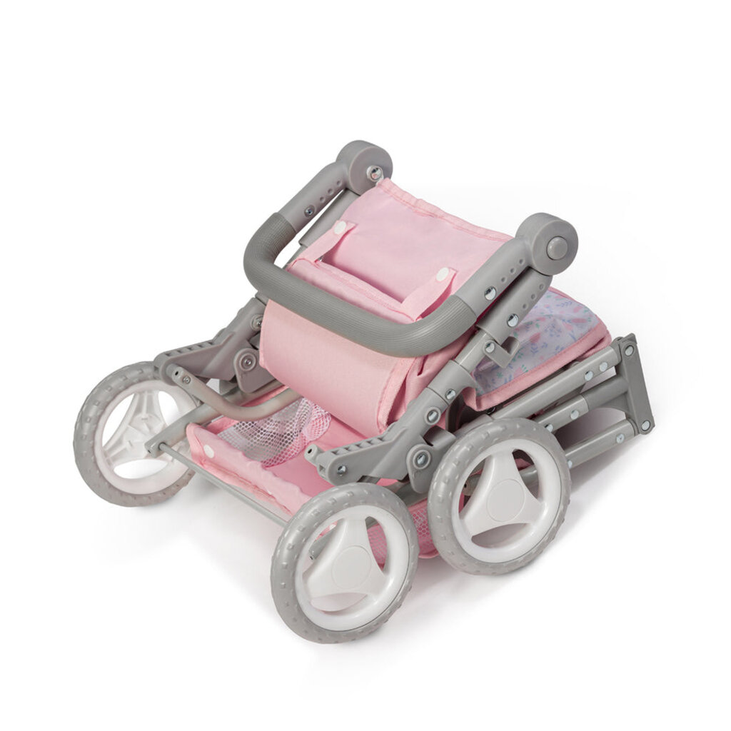 JC TOYS BERENGUER BOUTIQUE-DELUXE FOLDING STROLLER PINK
