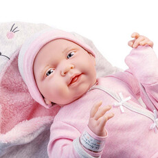JC TOYS LA NEWBORN 15.5" SOFT BABY DOLL BUNNY THEMED