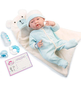 JC TOYS LA NEWBORN 15.5" SOFT BODY BABY DOLL BEAR THEMED