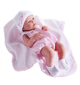 JC TOYS LA NEWBORN 17" ALL VINYL BABY DOLL PINK BUBBLE
