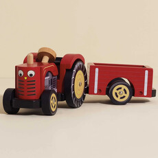 LE TOY VAN FARMYARD TRACTOR & TRAILER