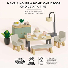 LE TOY VAN WOODEN DOLLS HOUSE DINING ROOM