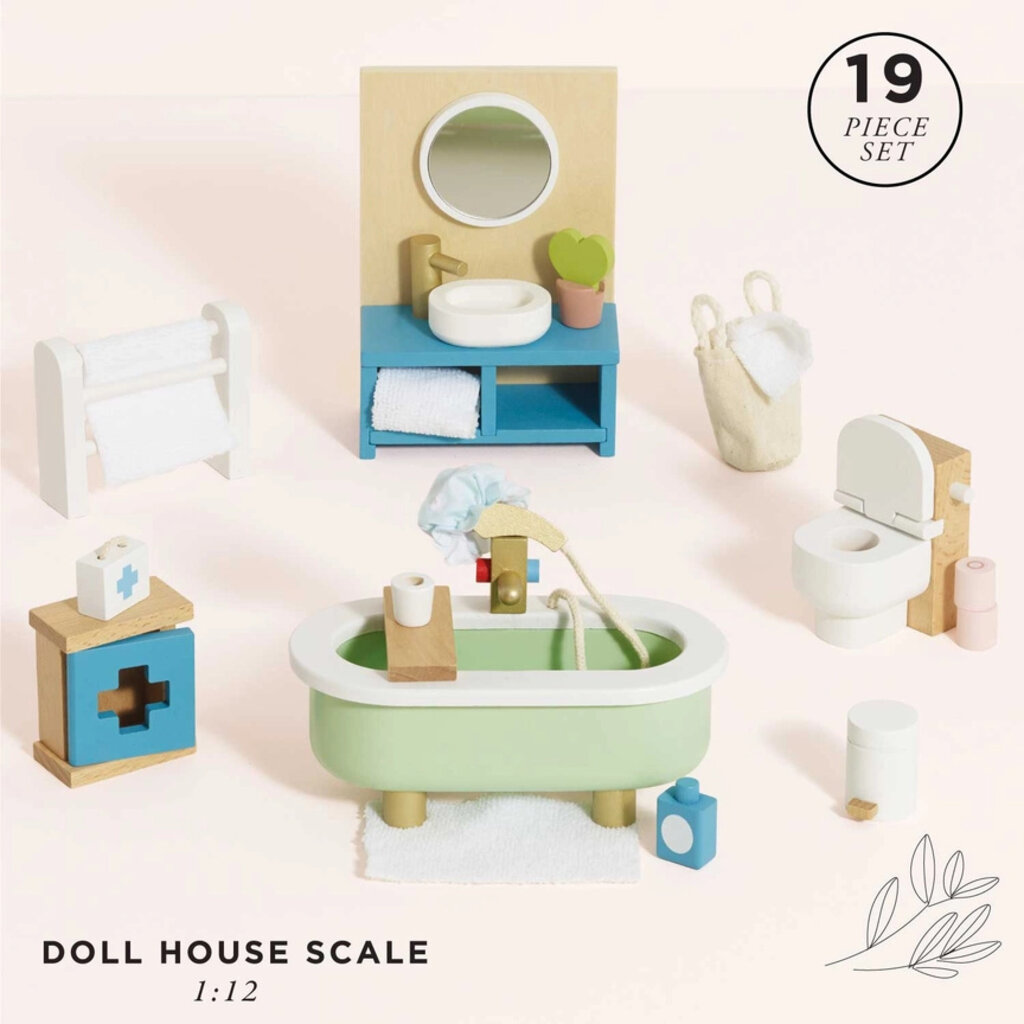 LE TOY VAN WOODEN DOLLS HOUSE BATHROOM FURNITURE