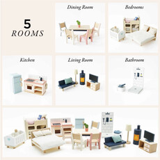 LE TOY VAN COMPLETE DOLLS HOUSE FURNITURE