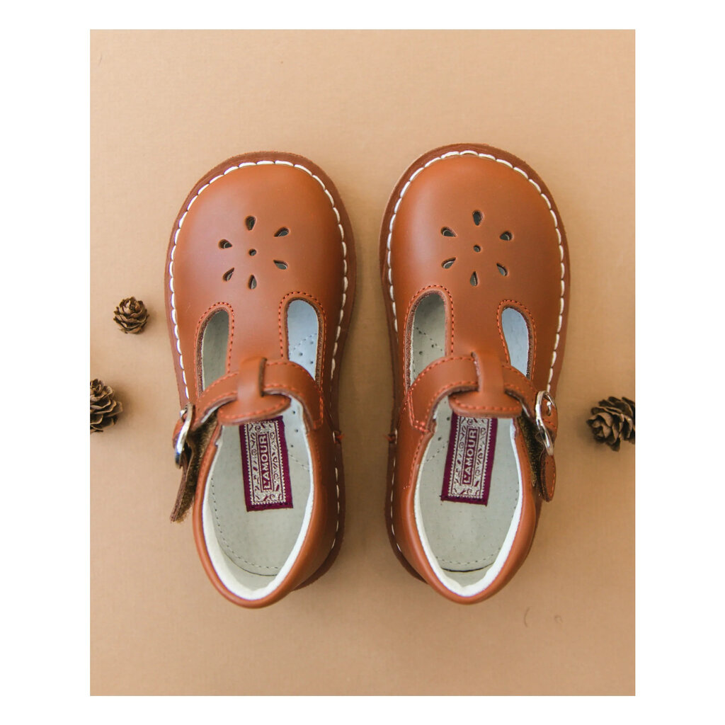 LAMOUR JOY T-STRAP MJ - COGNAC