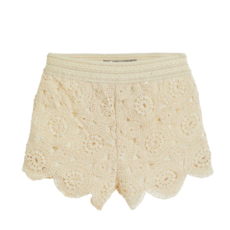 TRACTR GIRL'S CIRCULAR MEDALLION CROCHET SHORT-CREAM