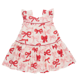 PINK CHICKEN girls camelia dress - valentines bows