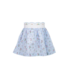 THE PROPER PEONY Bea Blue Floral Dotted-Swiss Skirt