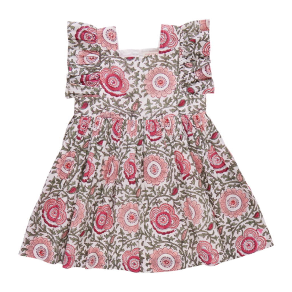 PINK CHICKEN girls elsie dress - pink lisbon floral