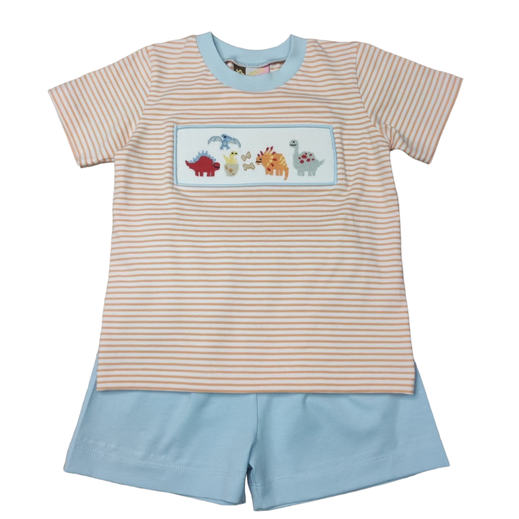 BANANA SPLIT BOYS DINO LAND SMOCKED SHORT SET
