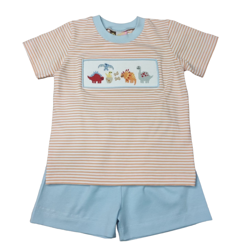 BANANA SPLIT BOYS DINO LAND SMOCKED SHORT SET