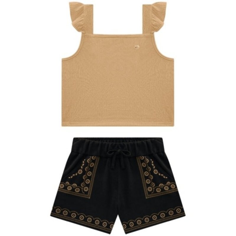 MILON Embroidered  Short Set