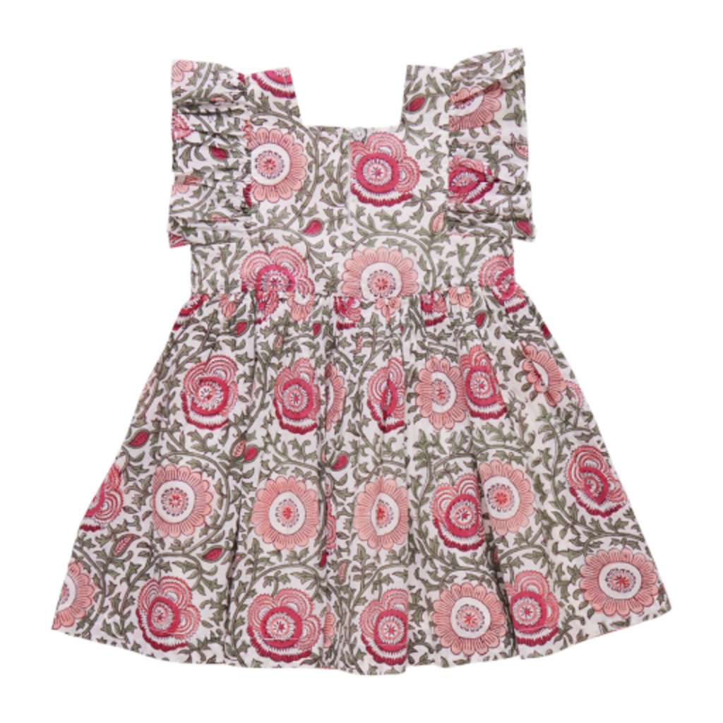 PINK CHICKEN girls elsie dress - pink lisbon floral
