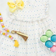 SET FASHIONS CELEBRATION SWISS DOT WITH CELEBRATION SWISS DOT RUFFLE AND BLOOMER