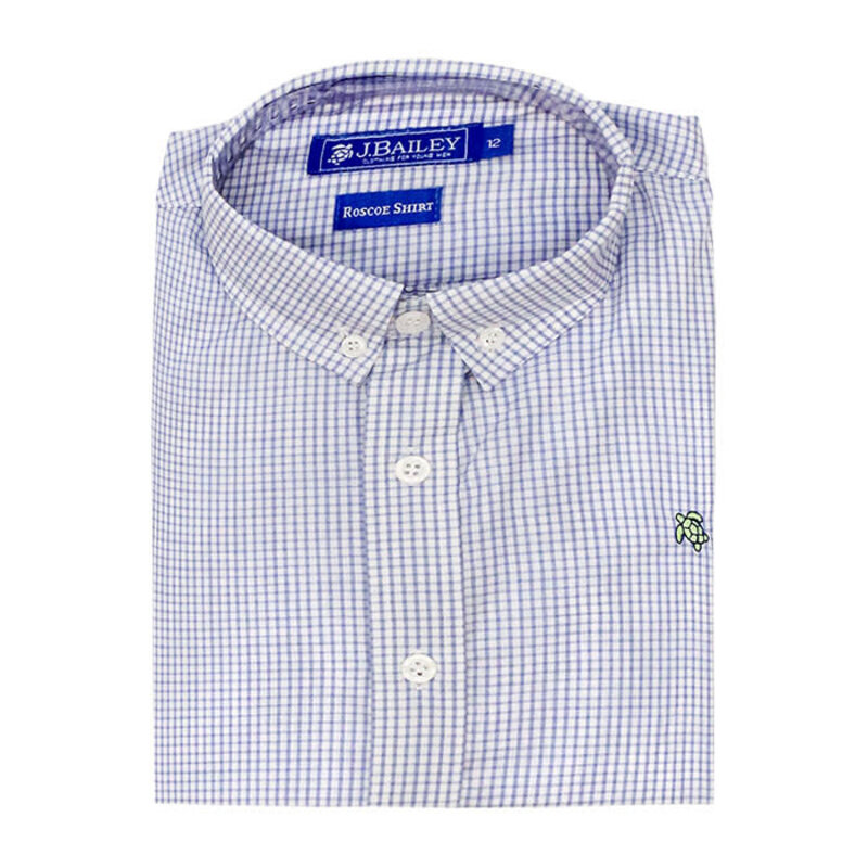 J.BAILEY BUTTON DOWN, BLUE MICROCHECK