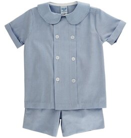 BAILEY BOYS DRESSY SHORT SET,  BLUE MICROCHECK